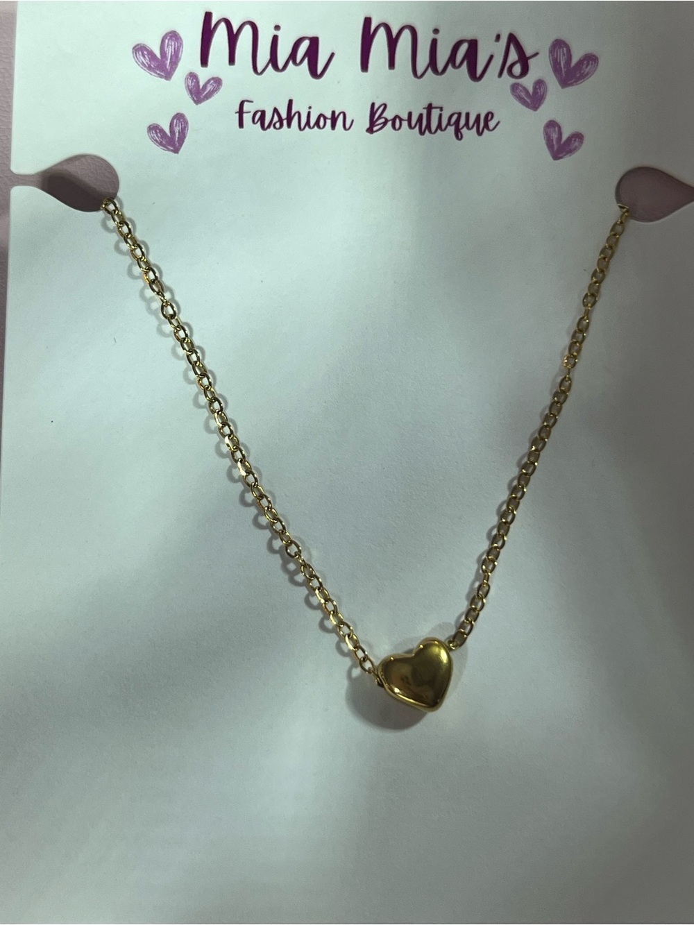 Gold Heart Pendant Necklace Stainless steel
